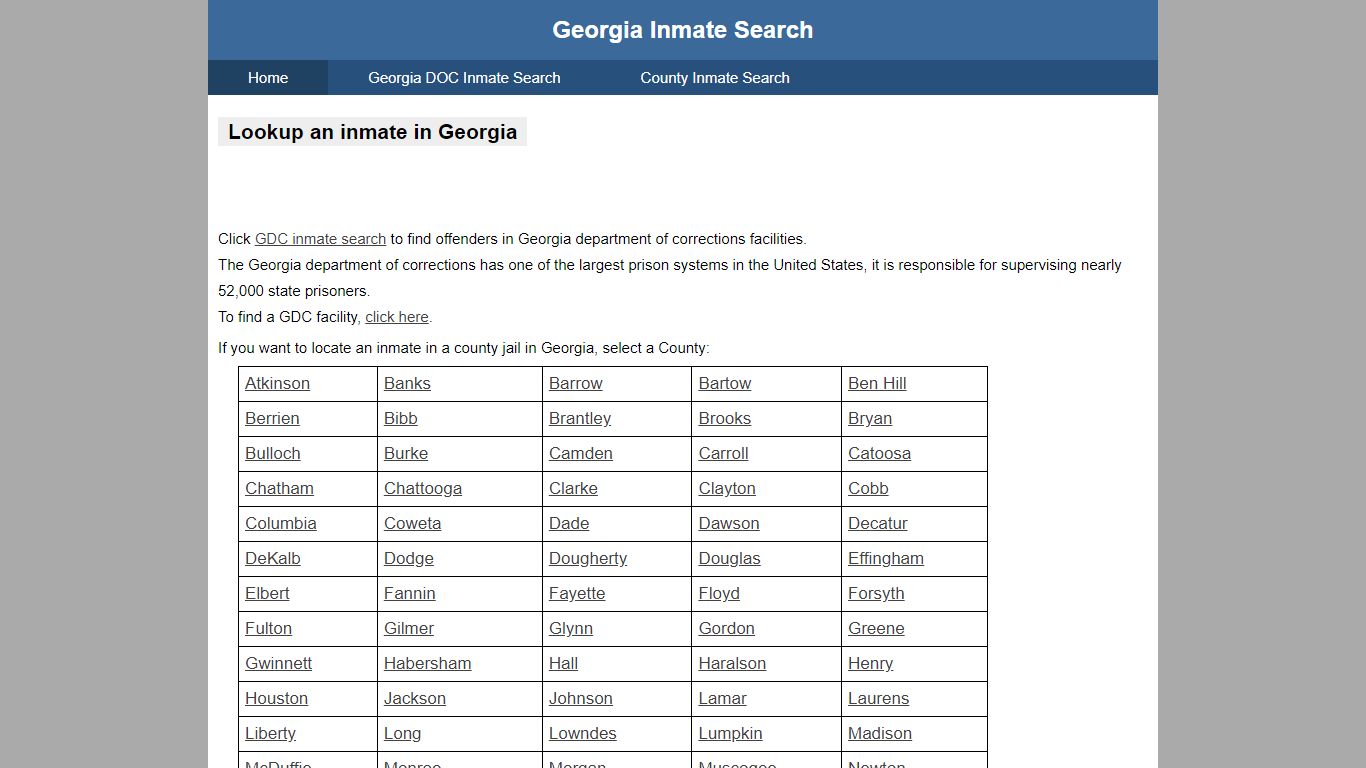 Georgia Inmate Search